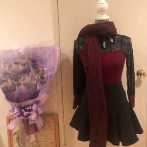 Brand New Maroon Knit Scarf